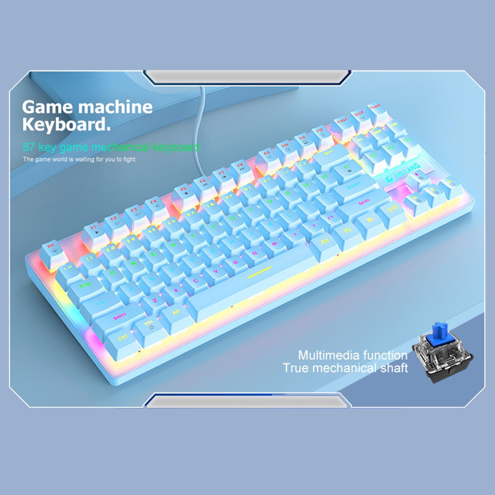 HILABEE Wired USB Mechanical Gaming Keyboard Detachable Panel Rainbow Backlit