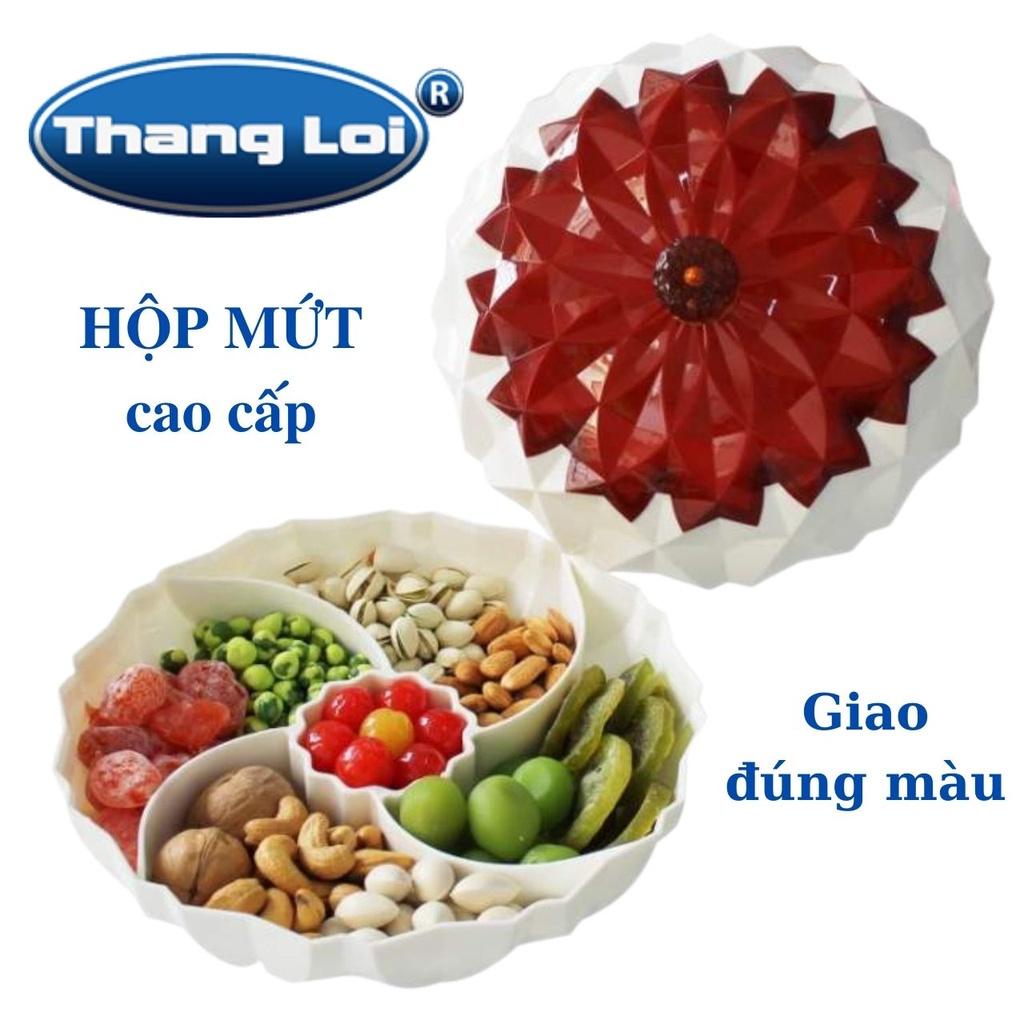 Hộp mứt hình tròn 5 ngăn cao cấp