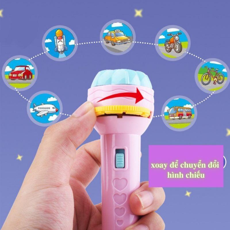 Đèn pin chiếu hình cho bé 80 hình động vật sắc nét phát triển trí tuệ bé vui chơi khám phá