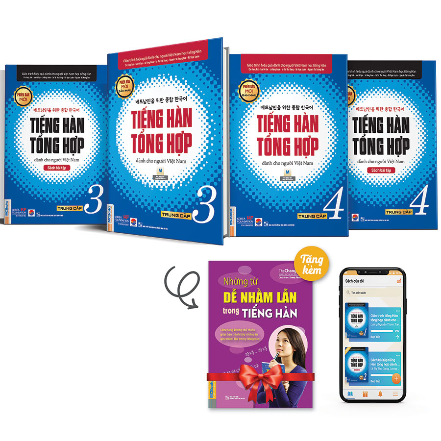 Combo Sách Tiếng Hàn Tổng Hợp Dành Cho Người Việt Nam - Trung Cấp 3&amp;4 - Phiên Bản Mới In Màu (Tặng Kèm Cuốn Những Từ Dễ Nhầm Lẫn Trong Tiếng Hàn)