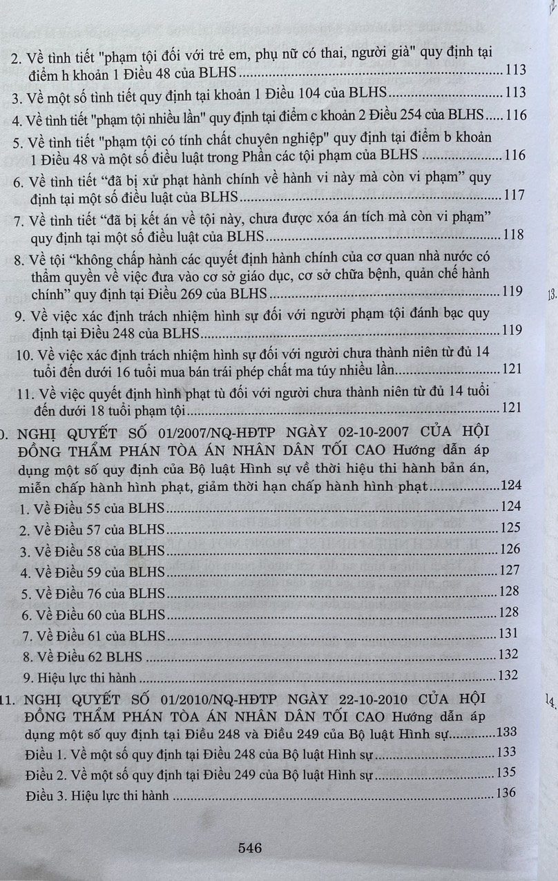 Hệ Thống Các Nghị Quyết Của Hội Đồng Thẩm Phán, TANDTC Về Hình Sự và Tố Tụng Hình Sự Từ năm 1986 đến 2023