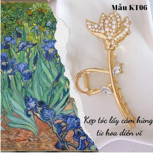 Kẹp tóc hàm cá mập hình hoa diên vĩ Wind Iris KT06 phong cách Hàn Quốc