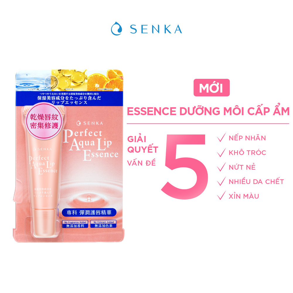 Mặt nạ ngủ dưỡng môi Senka cấp ẩm giảm nhăn dạng tinh chất Perfect Aqua Essence 10g