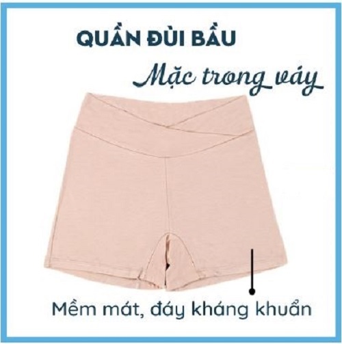 Quần Đùi Bầu Mặc Trong Váy Mềm Mát siêu co giãn 2 Trong 1, Mềm Mát