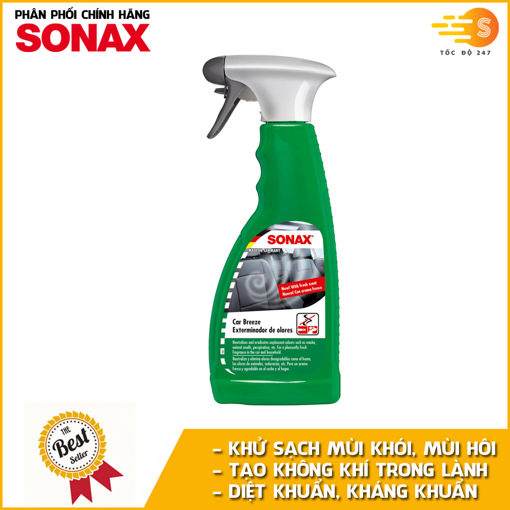 Chai xịt khử mùi khói, vật nuôi bên trong nội thất xe ô tô Sonax 292241 500ml - Xịt trử mùi, khử trùng, an toàn, tác dụng lâu dài