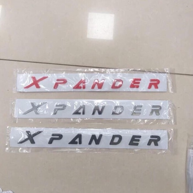 Logo Chữ nổi XPANDER tem dán nắp Capo ô tô Mitsubishi Xpander