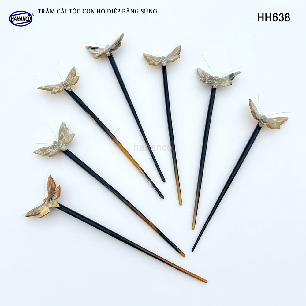 Trâm Cài Tóc Hồ Điệp Bằng Sừng HAHANCO Phụ Kiện Cài Tóc Cho Phái Nữ - HH638