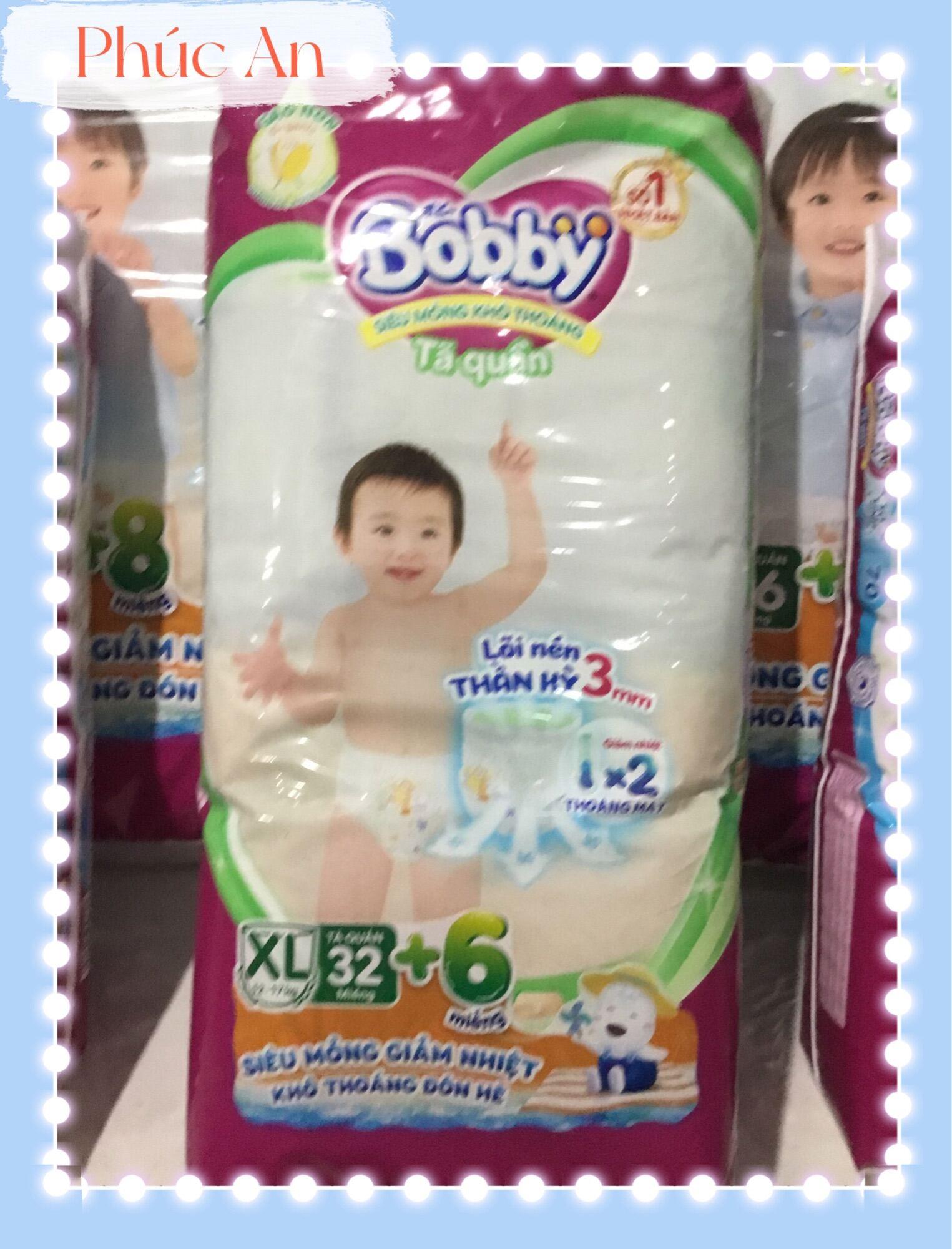 Tặng thêm 6 miếng | Tã Bỉm Quần Cho Bé Bobby Size XL 32 Miếng 12 Đến 17 Kg - Tã Trẻ Em Bobby Dạng Quần Size L32