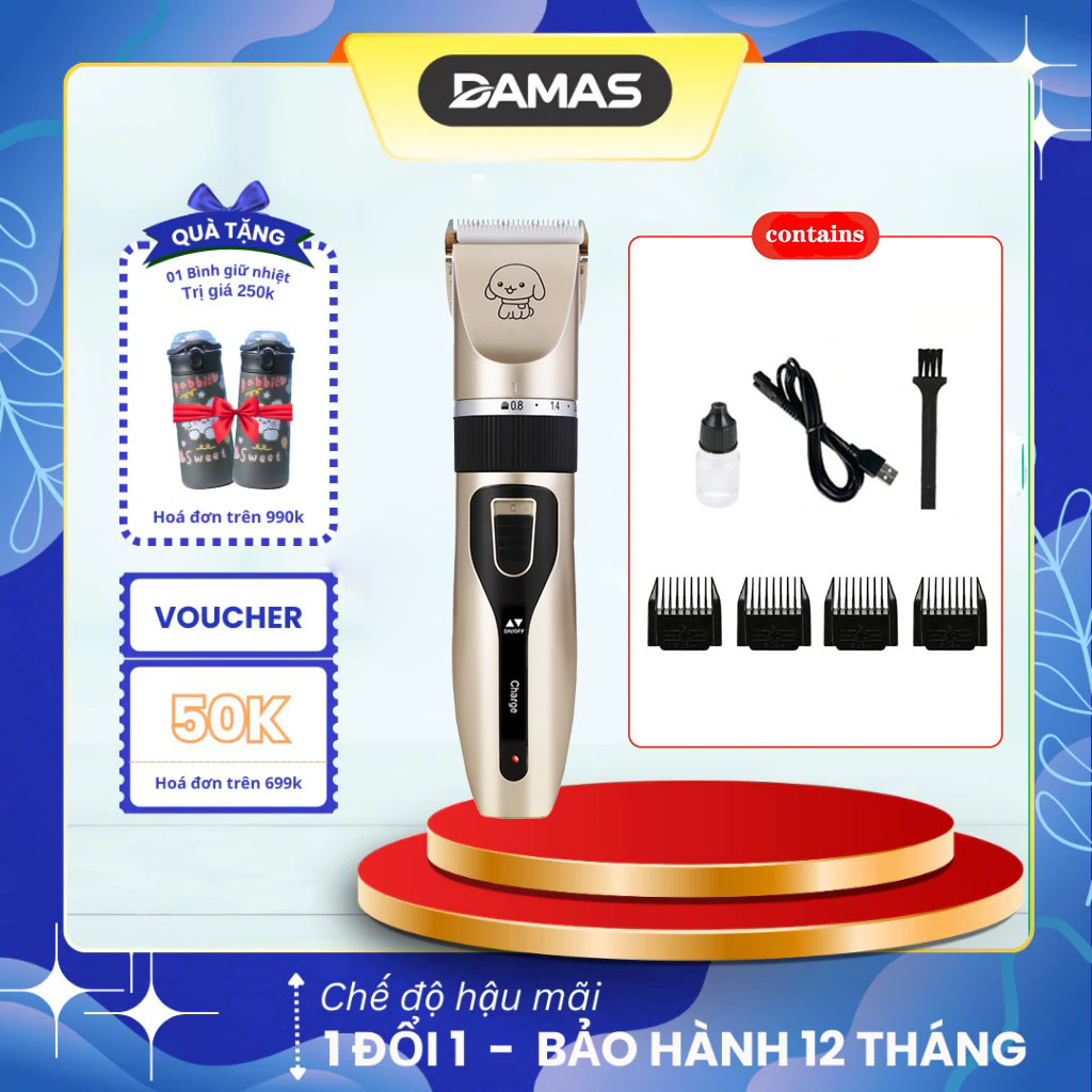 Tông Đơ Cắt Lông Chó Mèo Siêu Tiện Lợi Damas DH108V - Sản Phẩm Dành Cho Thú Cưng Nhà Bạn - Hàng Chính Hãng
