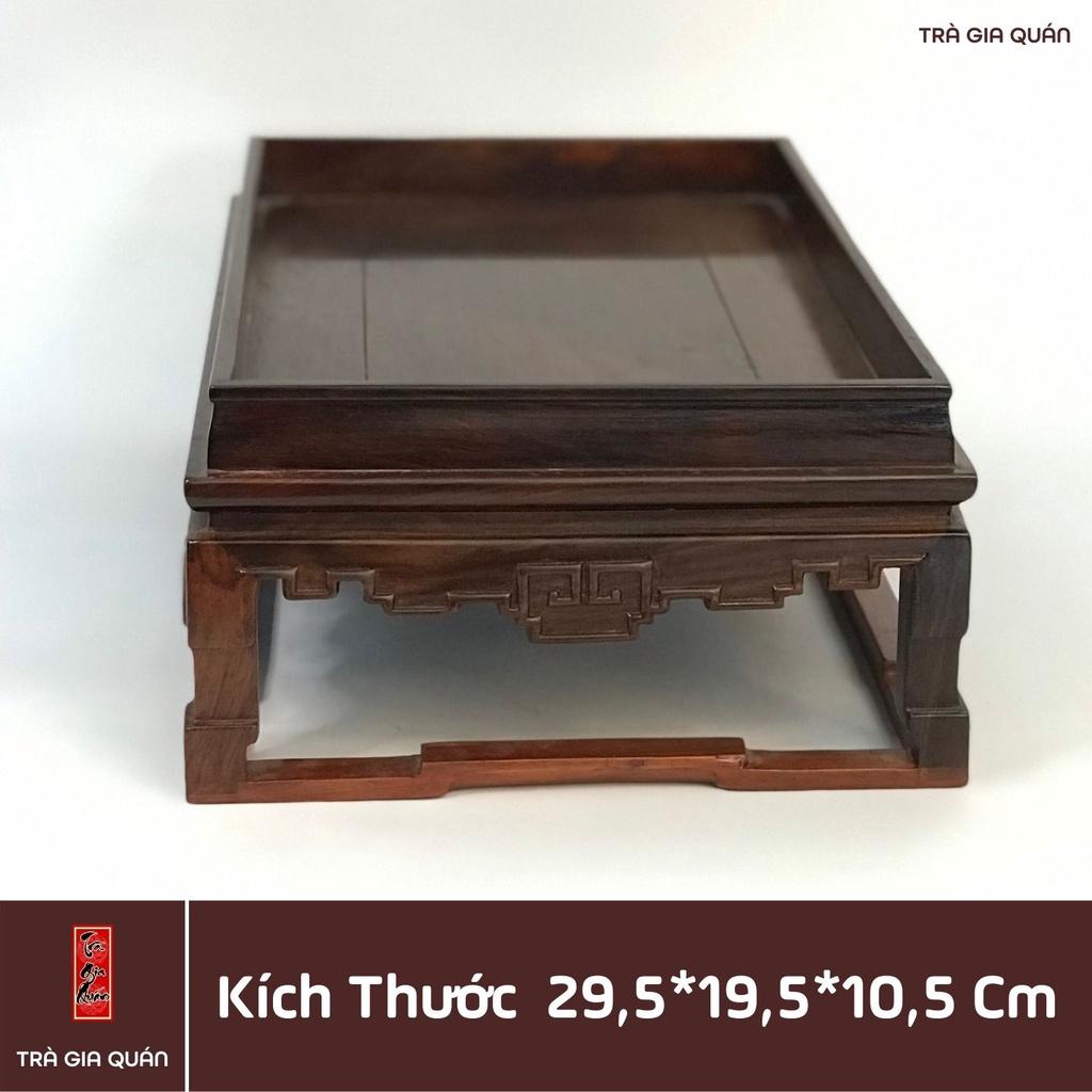 Khay Trà Gỗ Trắc Hình Chữ Nhật Kích Thước 29,5*19,5*10,5 cm KT 90