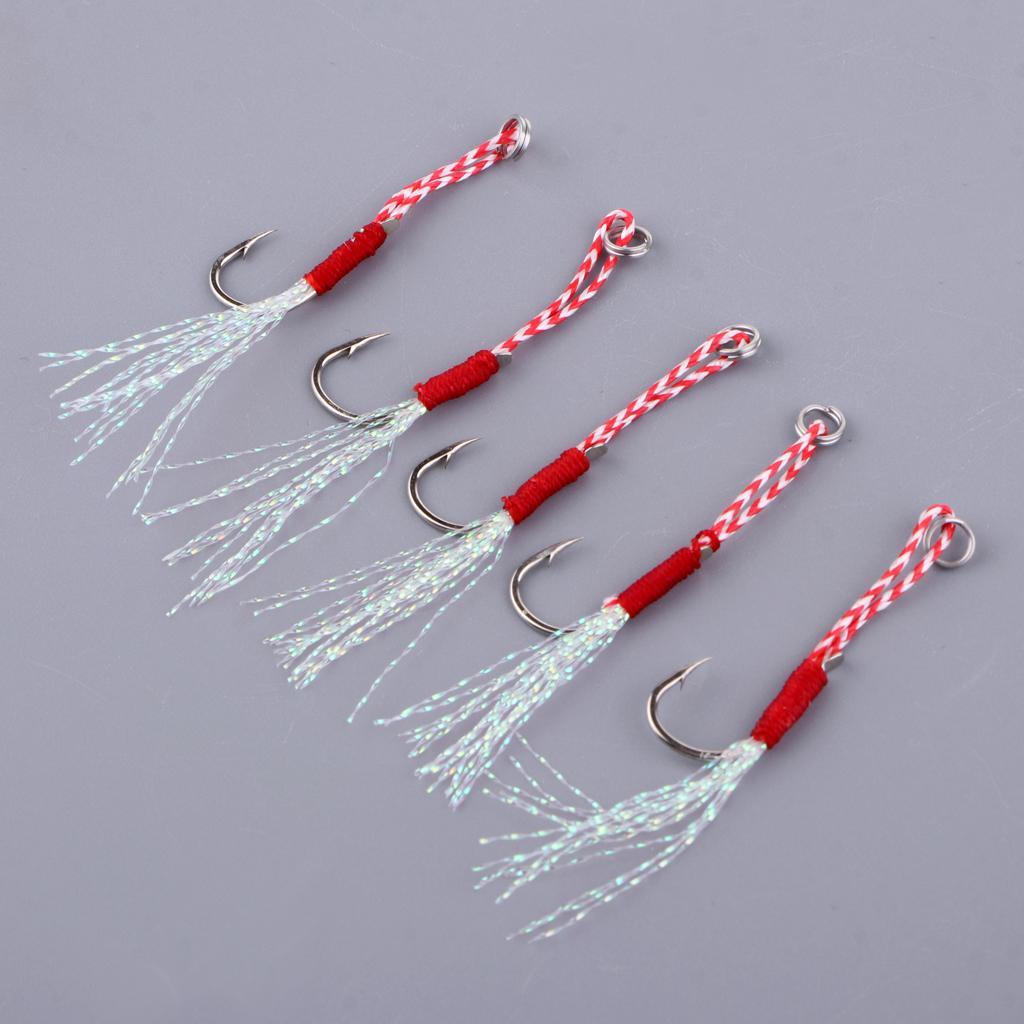 5pcs Carbon Steel Assist Hooks Fishing Hooks Live Baits Hooks 010