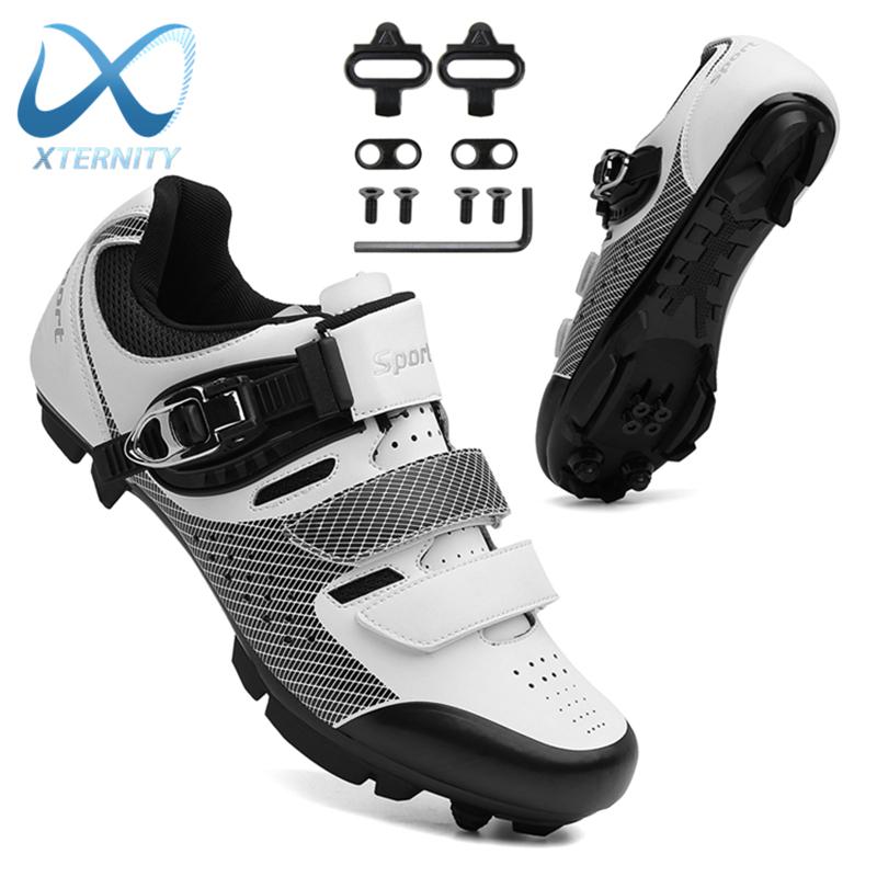 Giày đi xe đạp đi xe đạp leo núi chuyên nghiệp MTB Cleat SPD Giày SPD ngoài trời tự khóa kích thước lớn 48 Sneaker xe đạp đua xe đạp nam Color: Black Shoe Size: 5