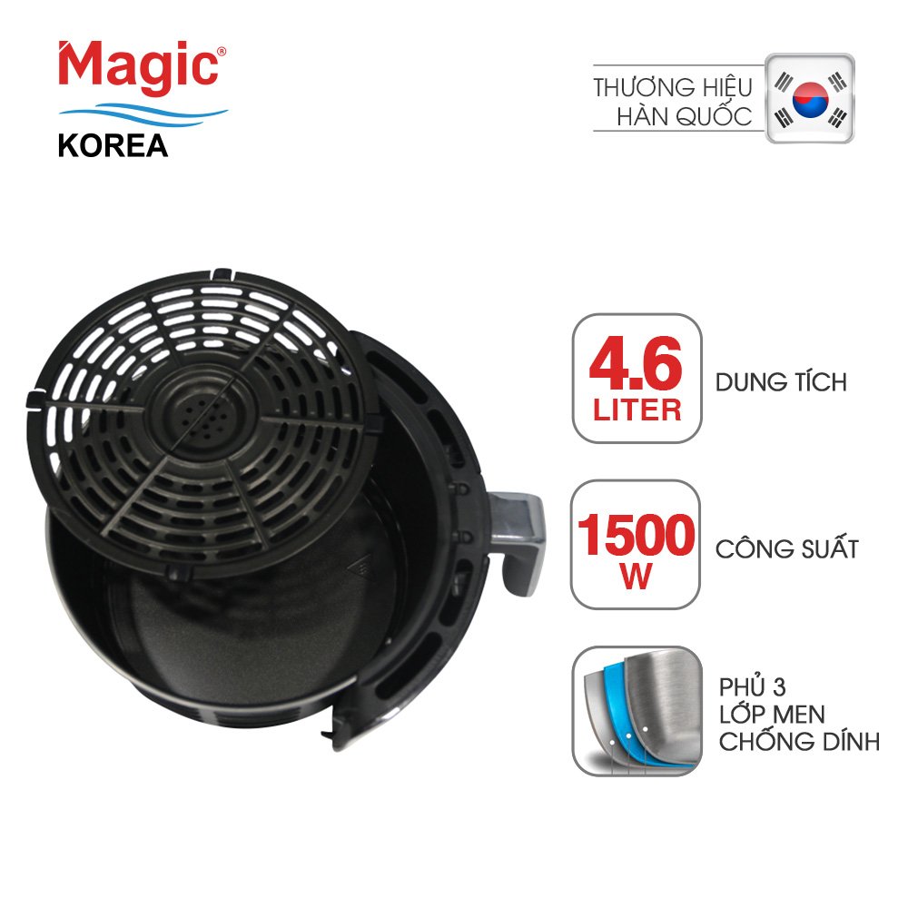 Nồi Chiên Không Dầu Magic A-802 Đen - Hàng Chính Hãng
