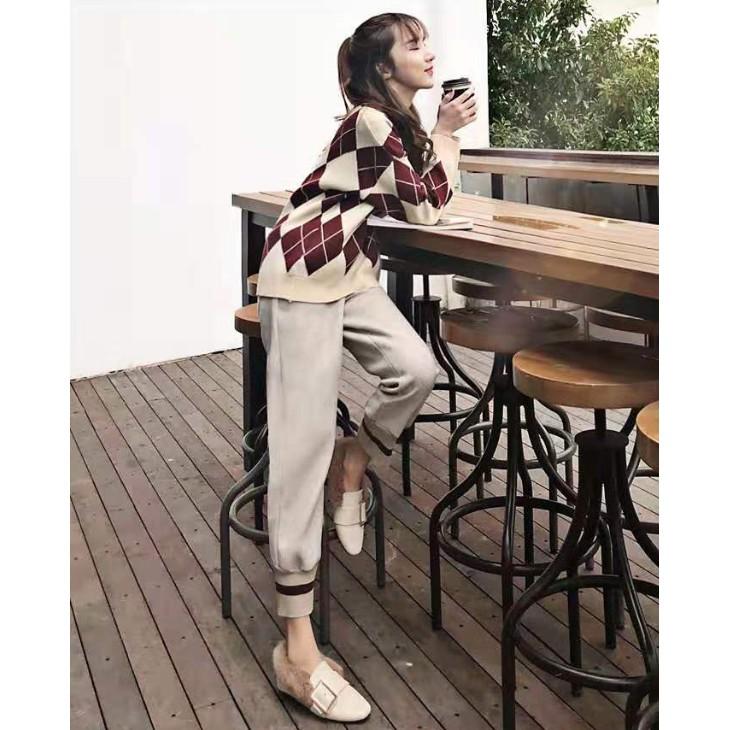 Quần slim baggy bầu êm mềm không xù