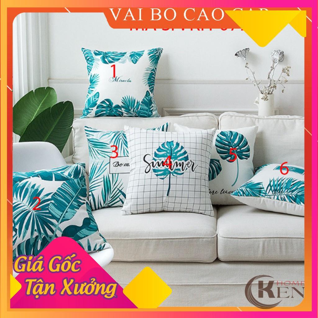 Gối Tựa Lưng | Gối Tựa Sofa, Gối Vuông Trang Trí In Hoạt Tiết Hoa Lá Hiện Đại Kích Thước 45x45cm