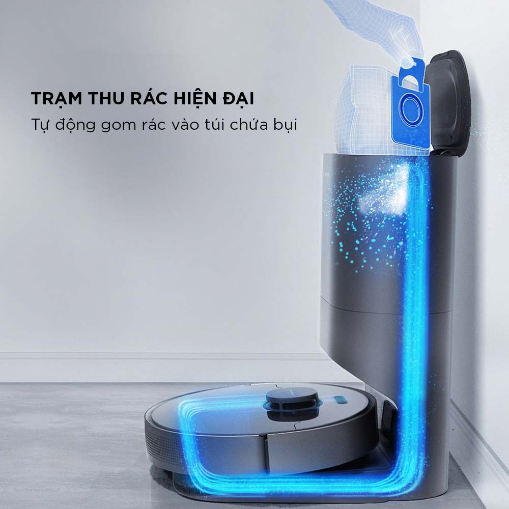 Robot Hút Bụi Lau Nhà Thông Minh XIAOMI Lydsto W2 Lite Tự Động Đổ Rác Giặt Sấy Khô Giẻ Lau Diệt Khuẩn Ozone Diện Tích Hoạt Động 200 m2 Lực Hút 5000 Pa Công Suất 50 W - Hàng Chính Hãng