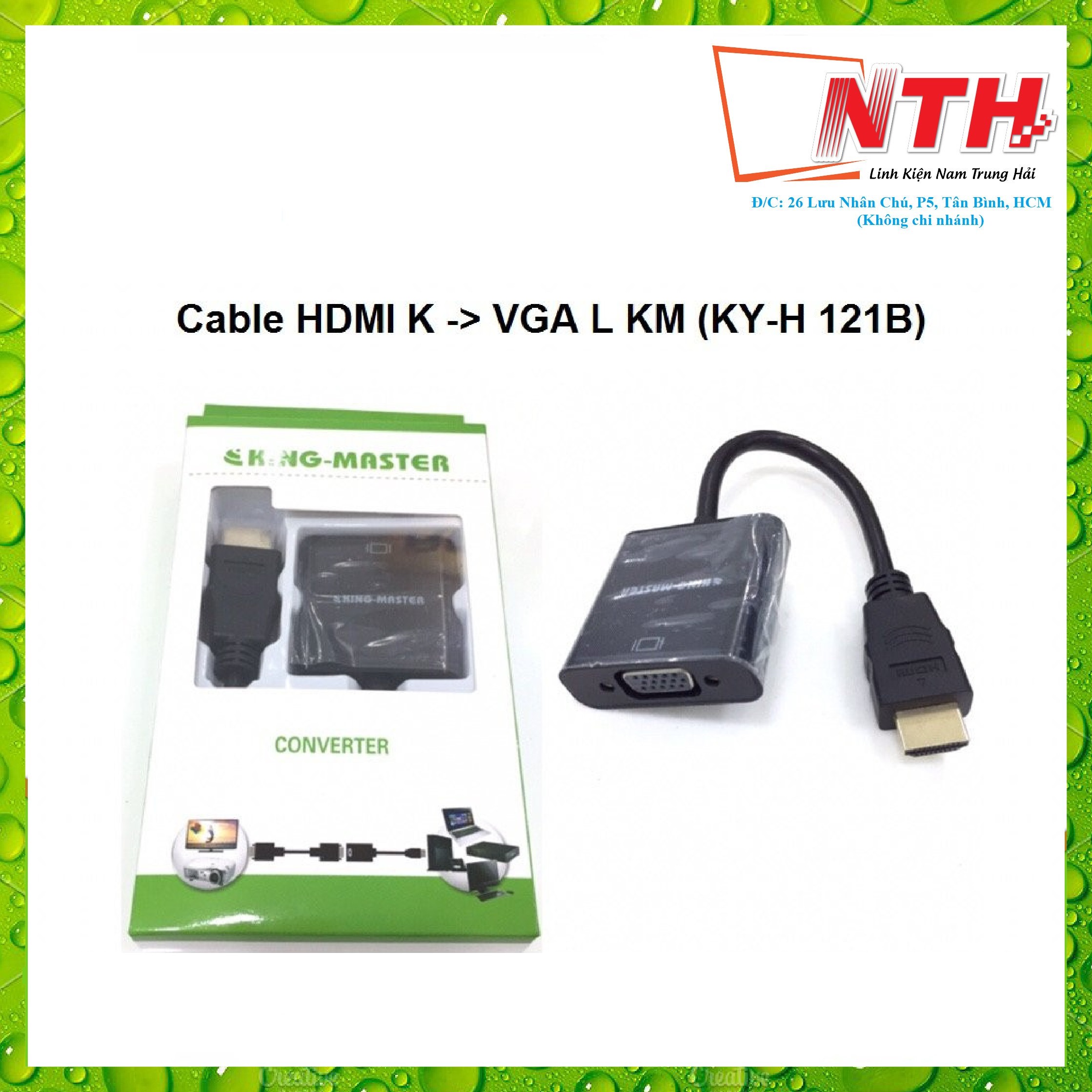 Cáp HDMI K ra VGA L KM (KY-H 121B)
