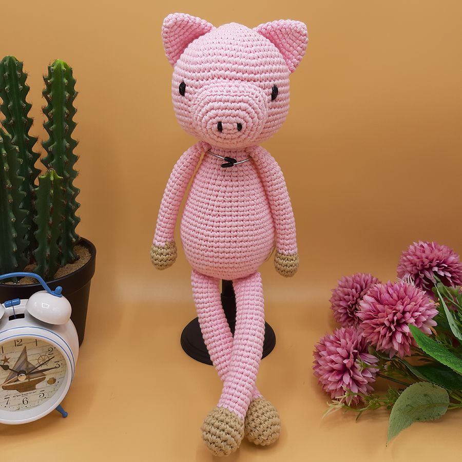 Gấu bông móc len Amigurumi cao cấp - Lợn Piggy Ehon quà tặng đáng yêu cho bé ôm - SP000283