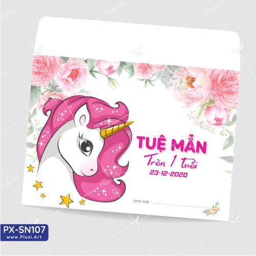 Thiệp thôi nôi – sinh nhật bé gái