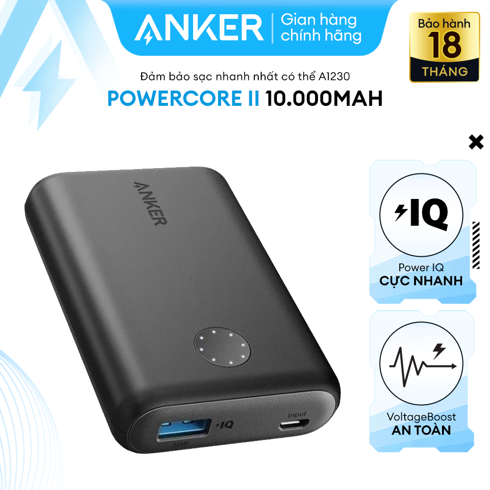 Sạc dự phòng ANKER PowerCore II 10000mAh - A1230