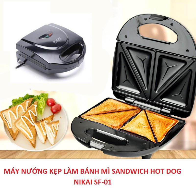 Máy Kẹp Nướng Bánh Mì NIKAI, Ép Bánh Sandwich, Rán Trứng, Làm Đồ Ăn Sáng