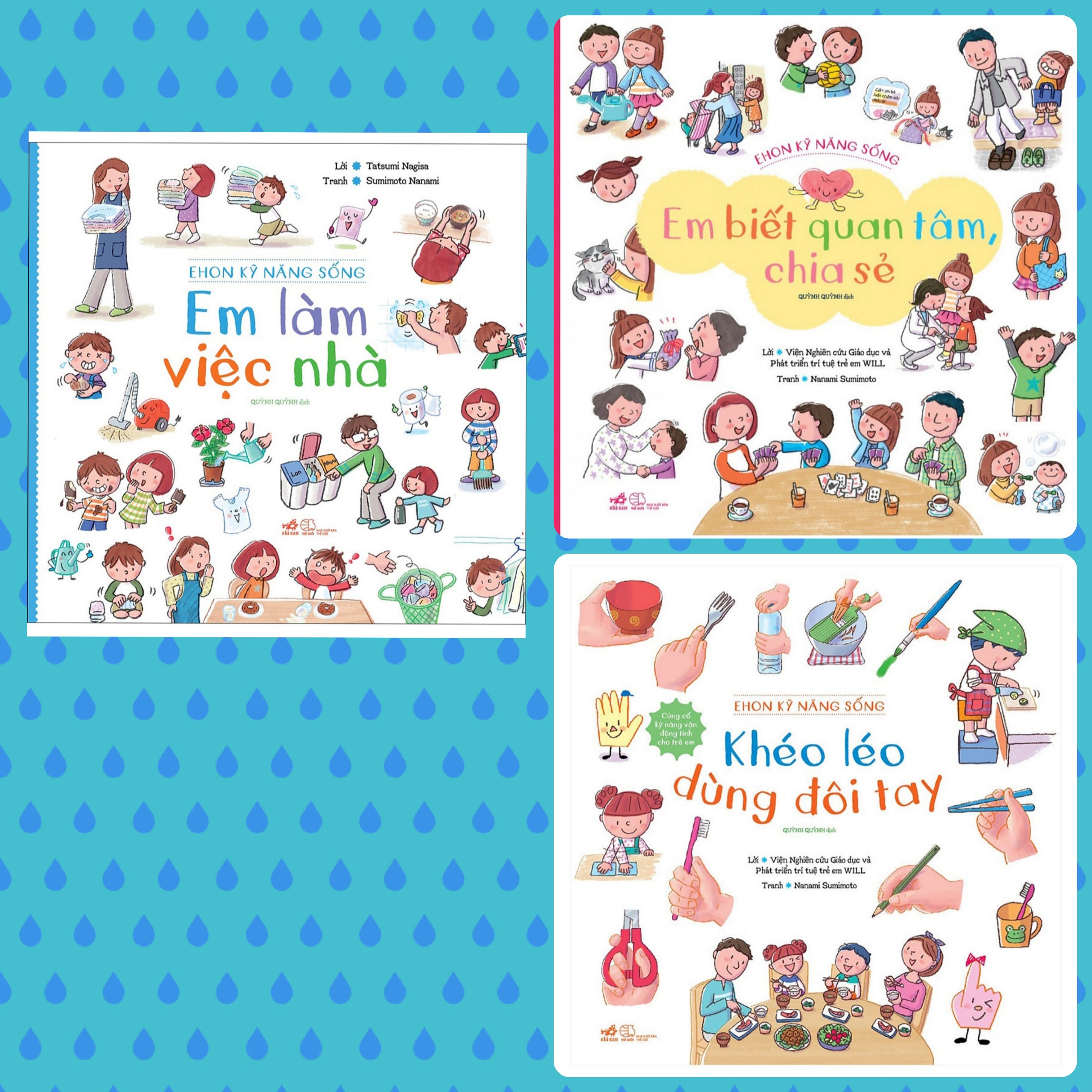 Combo Ehon Kỹ Năng Sống Cho Bé Em Làm Việc Nhà Tái Bản 2020 Em Biết Quan Tâm, Chia Sẻ Khéo Léo Dùng Đôi Tay Poster An Toàn Cho Con Yêu Bộ Sách Dạy Con Thông Minh Và Khoa Học