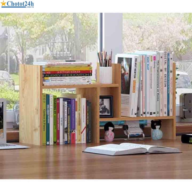 Kệ sách để bàn mini đa năng bằng gỗ, đẹp giá cực rẻ, hàng tự lắp ráp thông minh tiện dụng SUNHA