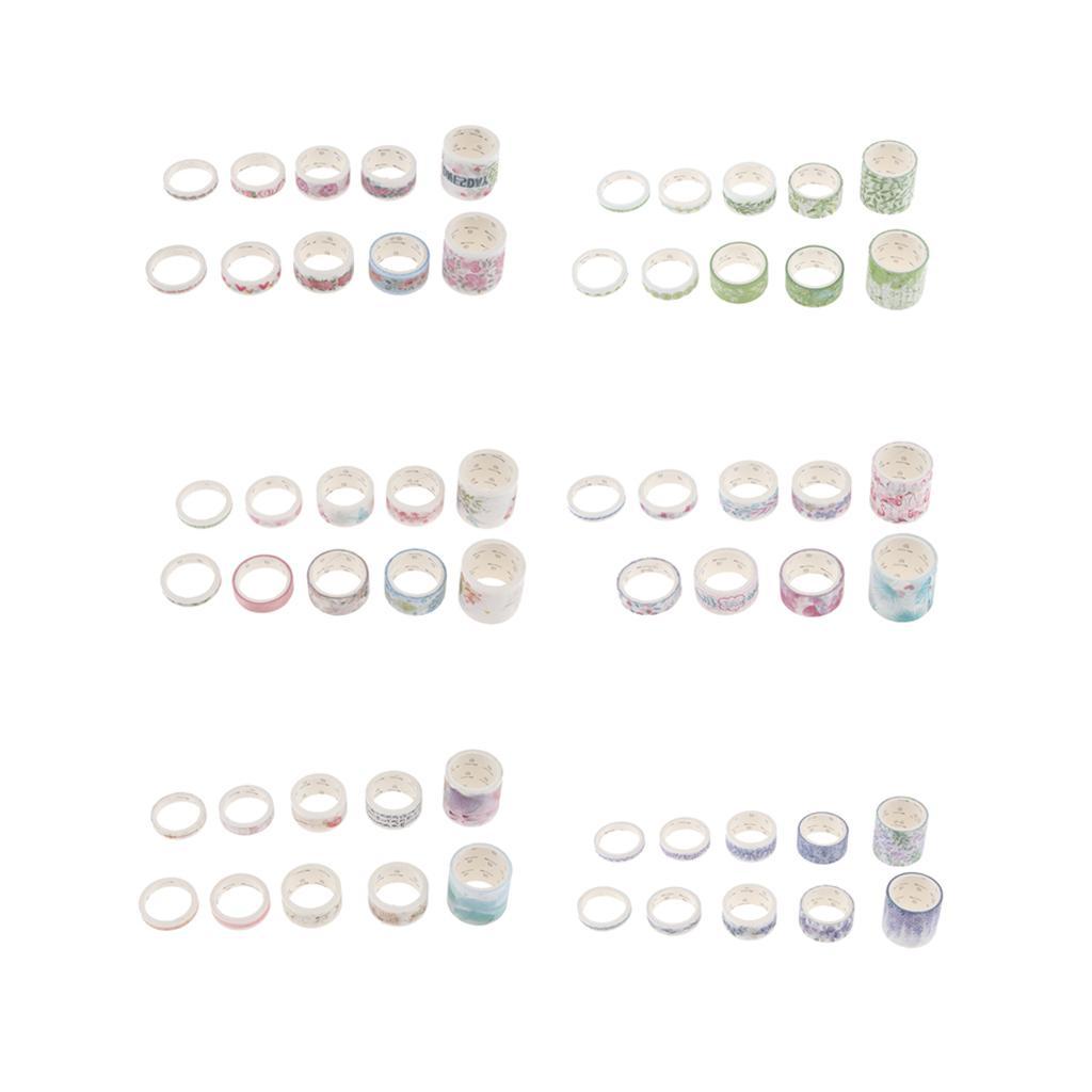 10 Rolls Washi Masking Tape Set, Great for DIY Decor Scrapbooking Sticker Masking Paper Decoration Tape Adhesive School Supplies