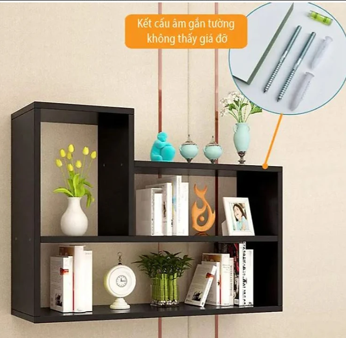 Kệ Để Sách Treo Tường Hiện Đại Tundo CTKT181 KT 62cm x 80cm x 15cm