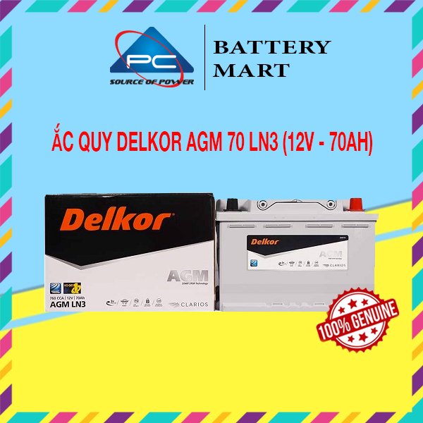 Ắc Quy Delkor AGM 70 LN3 (12V - 70Ah)