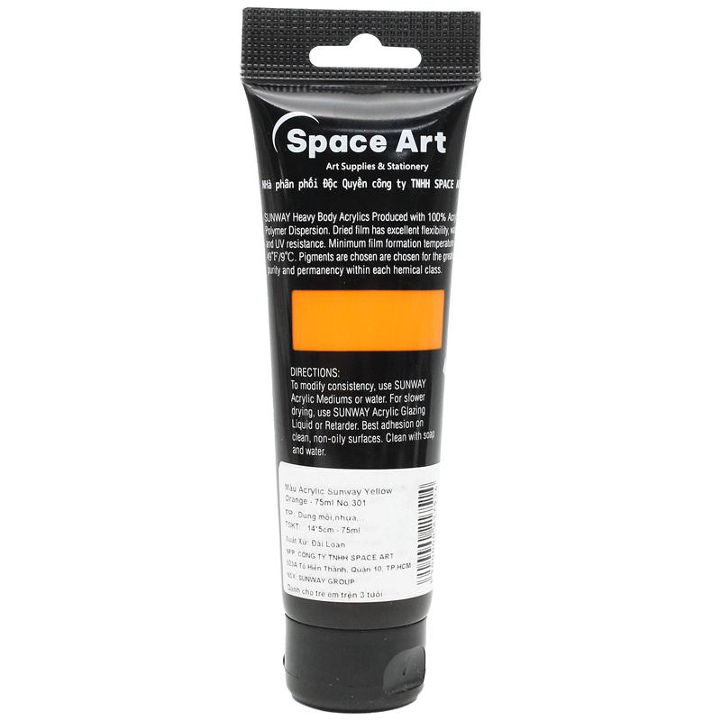 Tuýp Màu Vẽ Acrylic 75 ml - Sunway No.301 - Yellow Orange