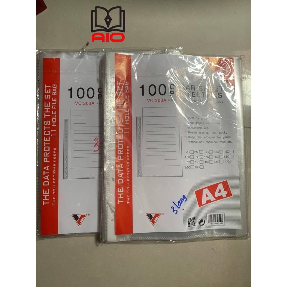 Bìa Lỗ 100 Lá/xấp 300g VC 303A, Bìa đục lỗ A4 đựng hồ sơ - Sơ Mi Đục