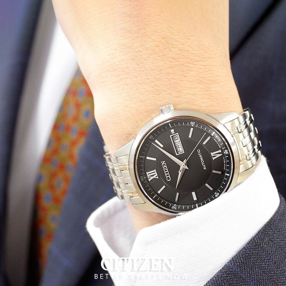 Đồng Hồ Nam Citizen Dây Thép Không Gỉ NY4051-51E - Mặt Đen (Sapphire)