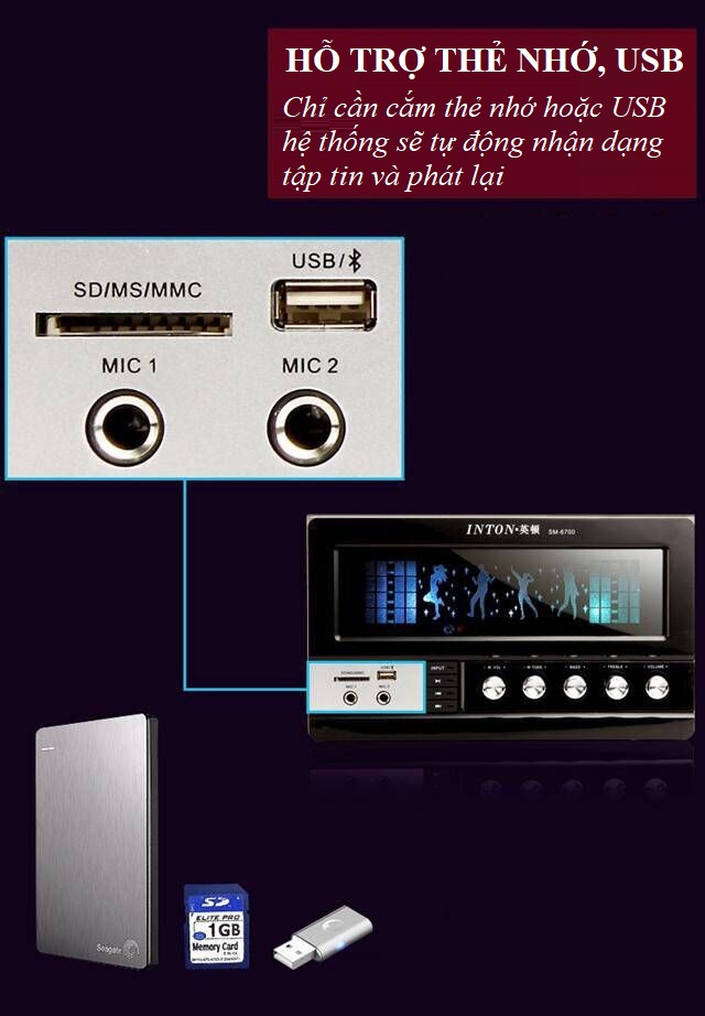 Bộ 3 Loa Bluetooth Nghe Nhạc SM-6700 Hỗ Trợ Hát Karaoke, Cáp AUX - Hàng Nhập Khẩu