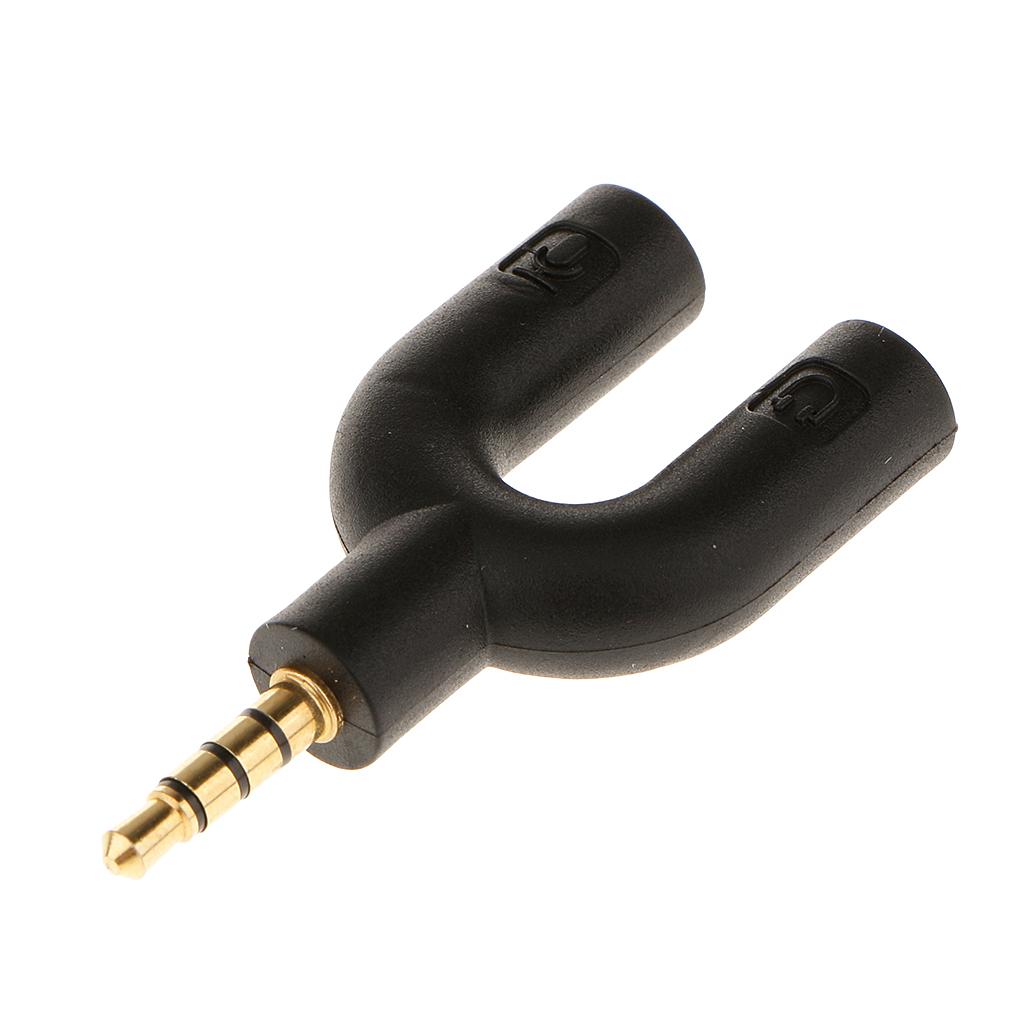 RJ9 Male to 2x 3.5mm Female Headset Phone MIC Audio Splitter Adapter Cable + 3.5mm Male To 2 Female Audio Jack Earphone Headphone 2 Way Splitter Adapter