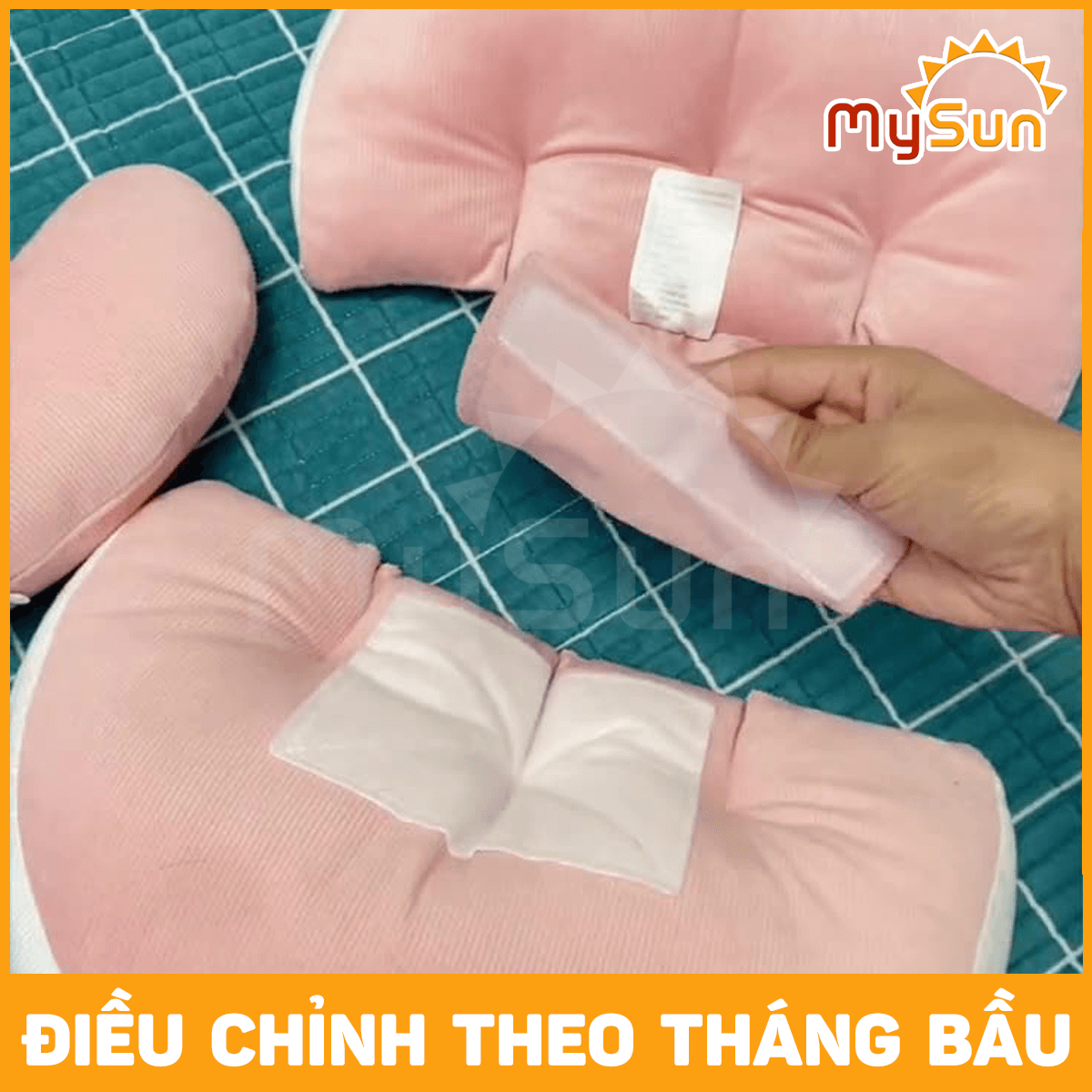 Gối bầu cánh tiên cho bà bầu ôm ngủ kê lưng bụng cao cấp thoải mái bằng vải cotton 100% MySun