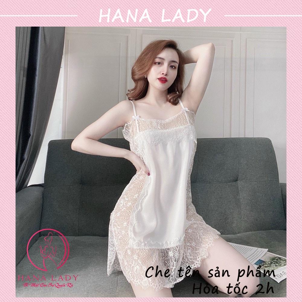 Váy ngủ lụa sexy cao cấp - Đầm ngủ nữ quyến rũ xẻ hông gợi cảm kèm quần lọt khe VN488