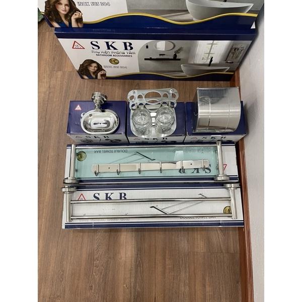 Bộ phụ kiện 6 món phòng tắm SKB inox 304 mờ cao cấp