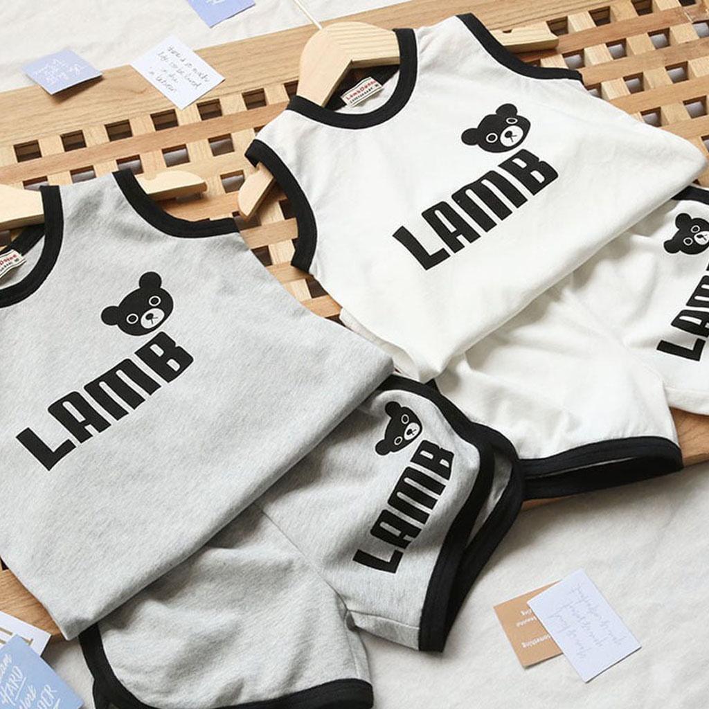 Bộ ba lỗ bé trai hình gấu cho bé ROSY KIDS , Bộ Ba Lỗ Cho Bé Chất cotton cực mát cho bé từ 6-28kg