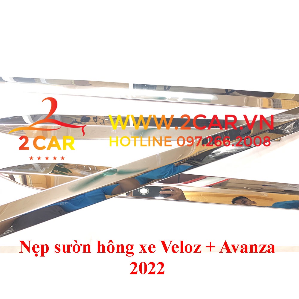 Nẹp sườn hông xe Toyota Veloz, Toyota Avanza 2022 2023 mạ crom cao cấp