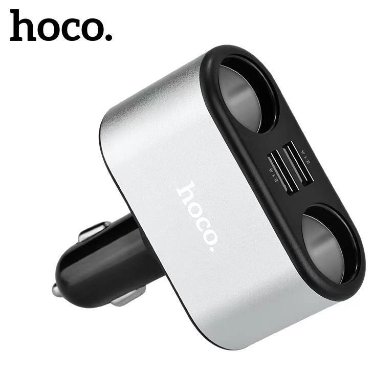 Tẩu sạc nhanh oto 4 cổng Hoco DF206 - cốc sạc 4 in 1 2 cổng usb 2 cổng chia trên ô tô xe hơi - hàng chính hãng