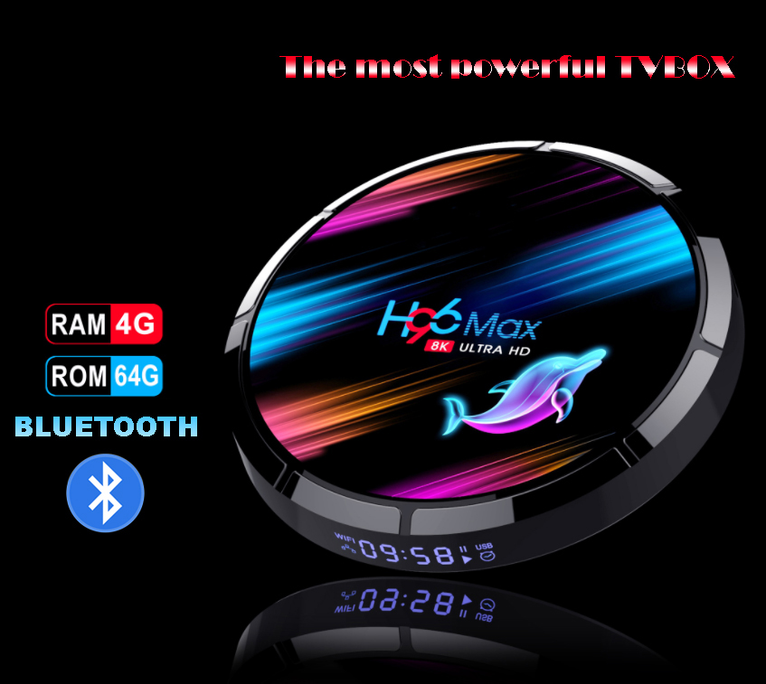 Tvbox cá heo 8K Ram 4+64 Bluetooth - H96MAXS905X3