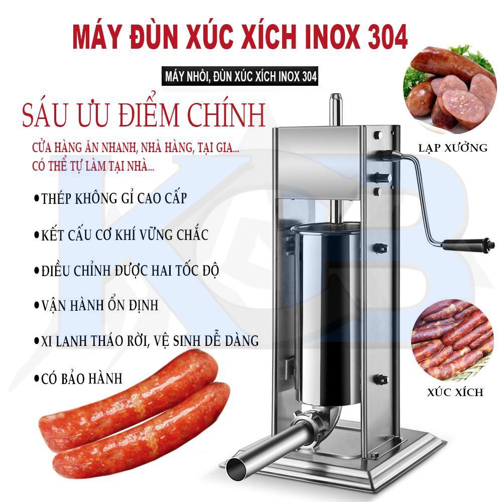 Máy Đùn Xúc Xích Lạp Xưởng Quay Tay Loại 3 Lít