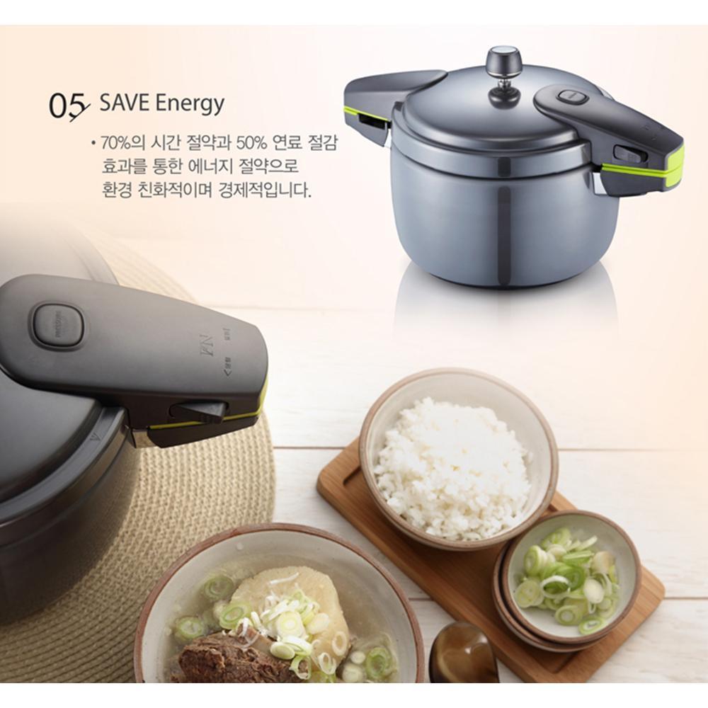 COMBO1 Nồi áp suất nhôm Hard Anodized POONGNYUN BPNPC-10 Tặng Hộp Cơm giữ nhiệt Apollo APL-1600