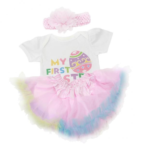 2-3pack "My First Easter" Romper Skirt Set for 22''-23'' Reborn Baby Girl Doll