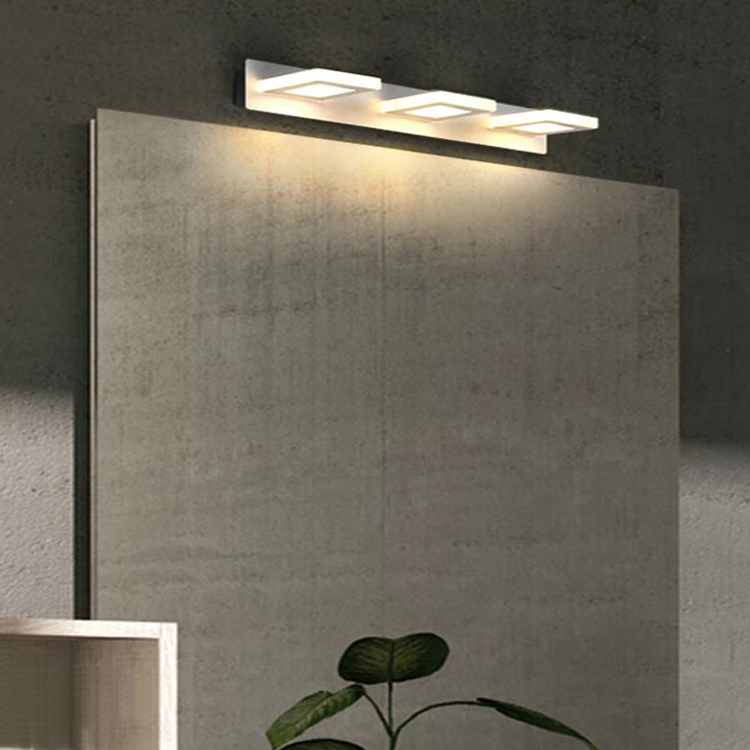 Đèn gắn tường trang trí rọi gương thiết kế hiện đại 3 ô vuông