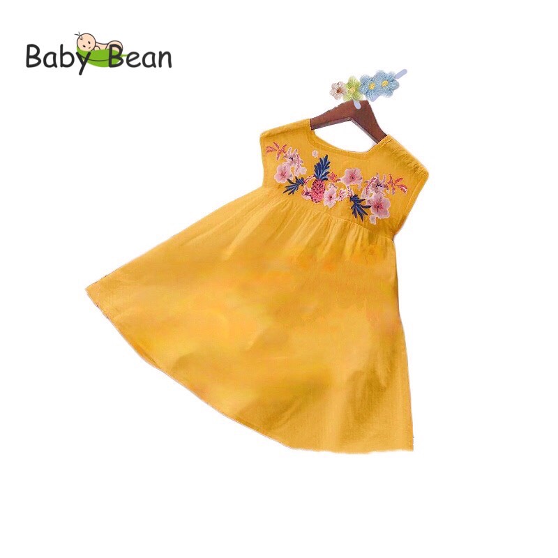 Váy Đầm Đũi thêu Hoa &amp; Trái Bé Gái BabyBean (8kg-30kg