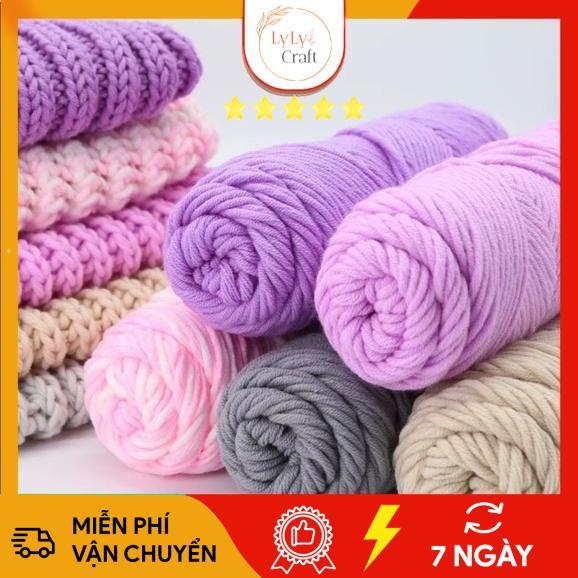 Len Milk Cotton Love Cuộn 100gr , Cuộn Len Valentine Sợi To Dụng Cụ Móc Len Cho Người Mới Bắt Đầu