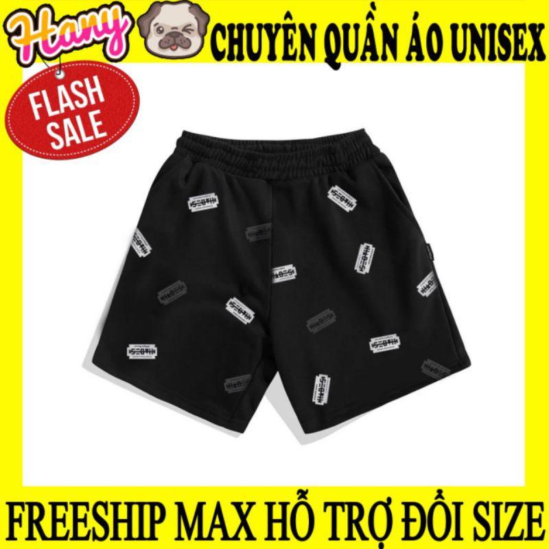 Quần Short quần đùi vải thun cotton HADES lưỡi lam màu đen cực cá tính cho cả nam nữ || Hany shop