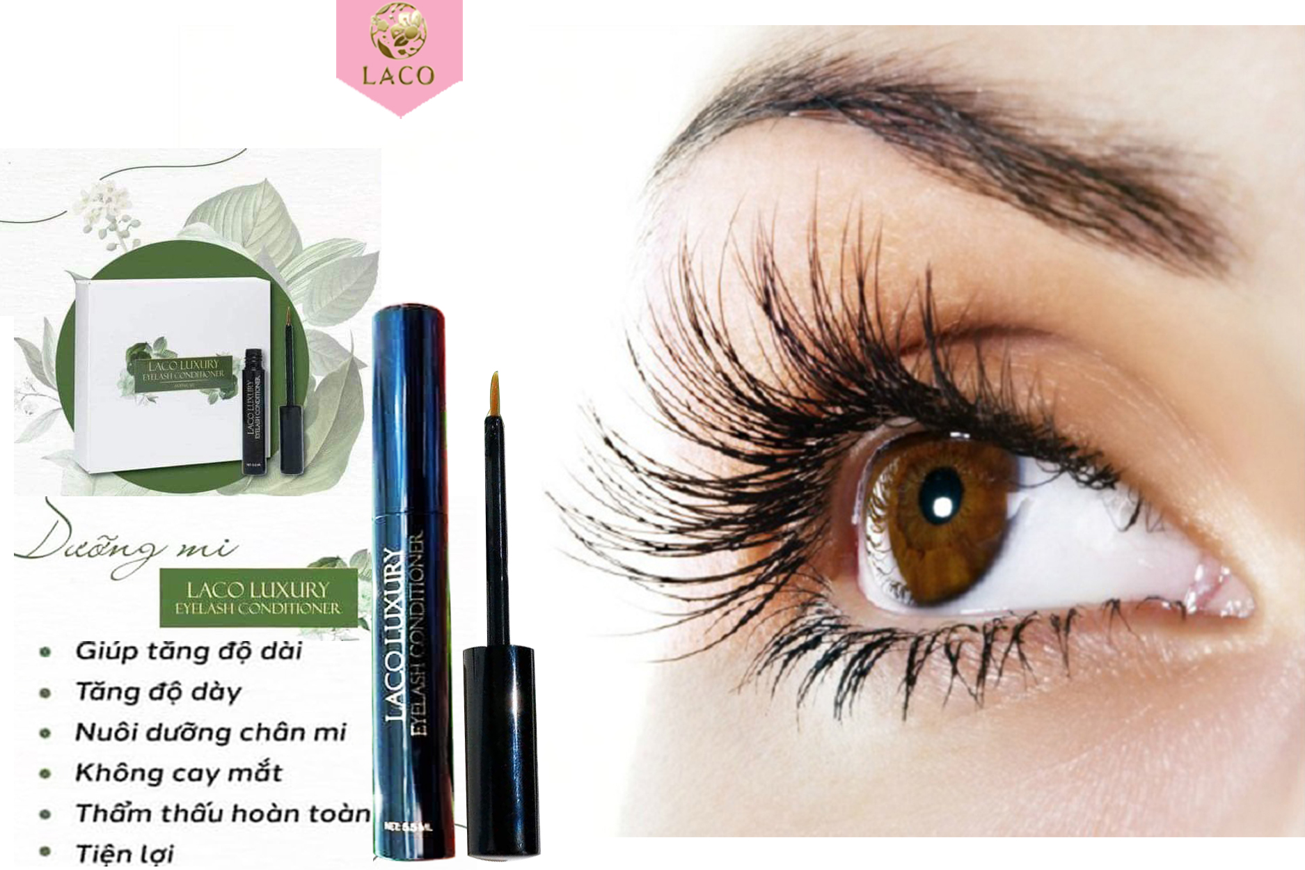 Dưỡng mi dày và dày- LACO LUXURY EYELASH CONDITONER